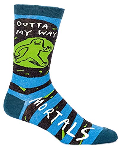Blue Q Socks, Mens Crew, Outta My Way Mortals ,Mens Shoe Size 713