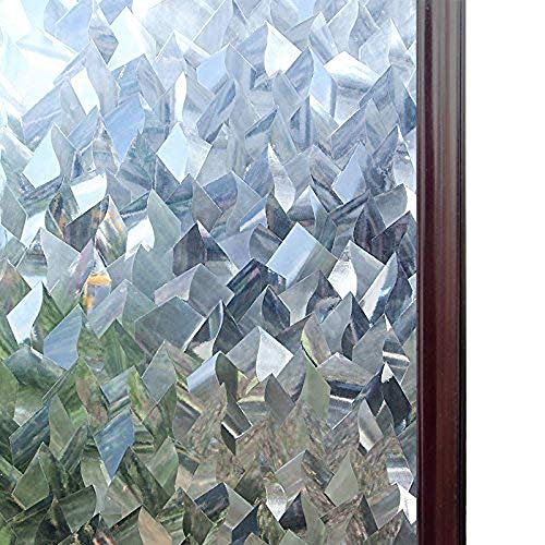 Rabbitgoo 3D Crystal Icicles Effect No Glue Static Cling Privacy Glass Window Films 35.4 x 78.7 inches (2.95 x 6.56 feet)