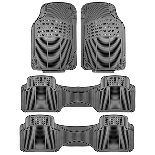 Automotive Floor Mats Gray ClimaProof for all weather protection Universal Fit for most Cars, SUVs, and Trucks (Trimmable Heavy Duty 3 Row 4pc Full Set) FH Group F11306GRAY-3ROW