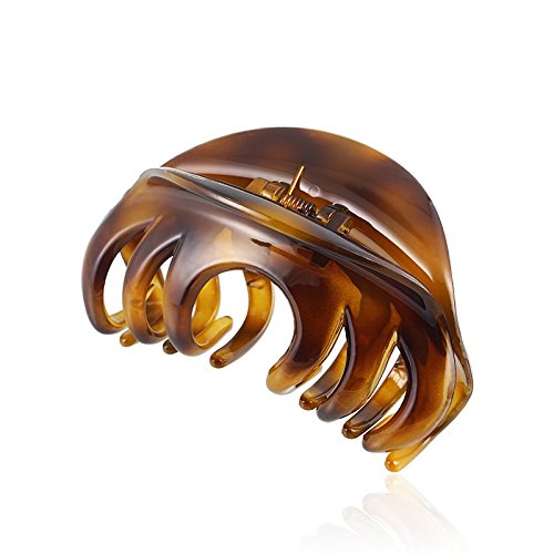 Rosette Large Chic Styling Hair Claw Clip Organic Glass Hair Clips Clamps Indoor Outdoor Hair Grip Hairpins Hairgrip for Women and Girls Hair Barrettes For Thick Hair