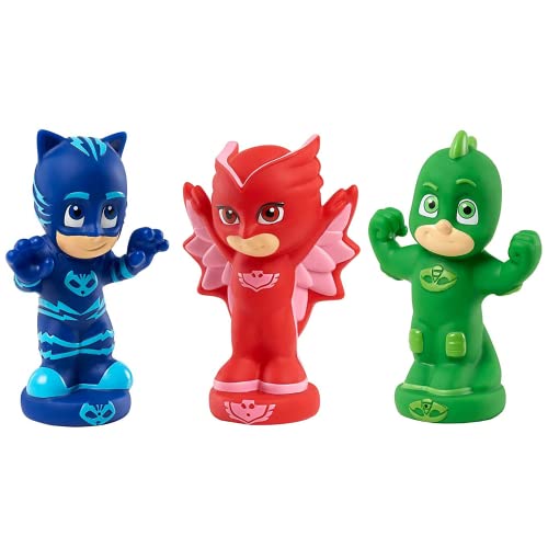 Book Cover PJ Masks Bath Toy Set, Includes Catboy, Gekko, and Owlette Water Toys for Kids, Kids Toys for Ages 3 Up