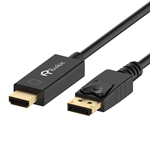 Book Cover Rankie DisplayPort (DP) to HDMI Cable, 4K Resolution Ready, 10 Feet, Black