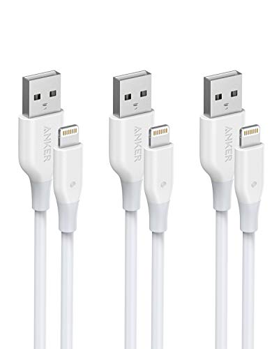 Book Cover Anker iPhone Charger Cable [3-Pack] Powerline Lightning Cable (3ft) MFi Certifiedâ€”Lightning Cables for iPhone SE / 11/11 Pro / 11 Pro Max/XS/XS Max/XR / 8, iPad 8, and More