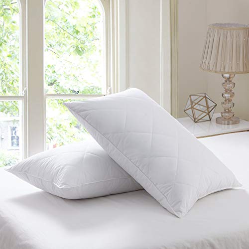 L LOVSOUL Goose Feather Down Pillow King Size of 2,Ultra Soft 100% Organic Cotton Fabric, 800TC,850+ Fill Power, Luxury Hotel Collection Bed Pillows for Back, Stomach or Side Sleepers,Black