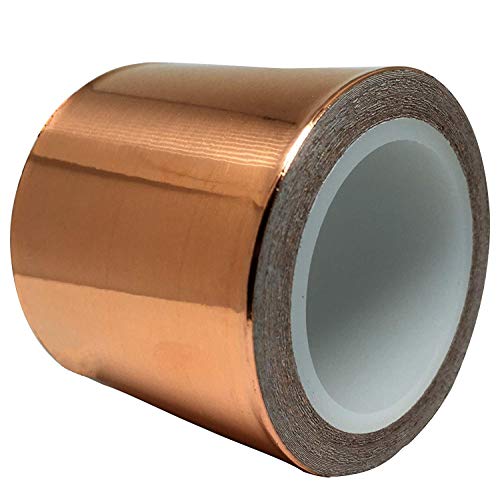 Book Cover Copper Foil Tape (2inch x 18ft) for Guitar and EMI Shielding, Slug Repellent, Crafts, Electrical Repairs, Grounding - Conductive Adhesive - Thicker Foil - Extra Wide Value Pack at A Great Price