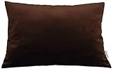 TangDepot Solid Velvet Throw Pillow Cover/Euro Sham/Cushion Sham, Super Luxury Soft Pillow Cases, Many Color & Size Options - (12"x18", Brown)