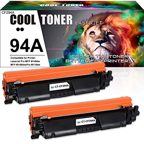 Cool Toner Compatible Toner Cartridge Replacement for HP 94A 94X CF294A CF294X Toner Cartridge for HP Laserjet Pro MFP M148fdw, MFP M148dw, Pro M118dw, M118, Pro MFP M148,Printer Toner (Black, 2-Pack)