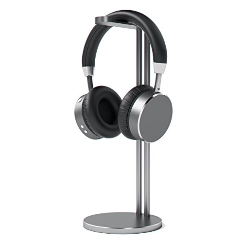 Book Cover Satechi Aluminum Slim Headphone Headset Stand - Universal Fit - Compatible with Bose, Sony, Beats, JBL, Panasonic, AKG, Audio-Technica, Sennheiser, Shure and More (Space Gray)