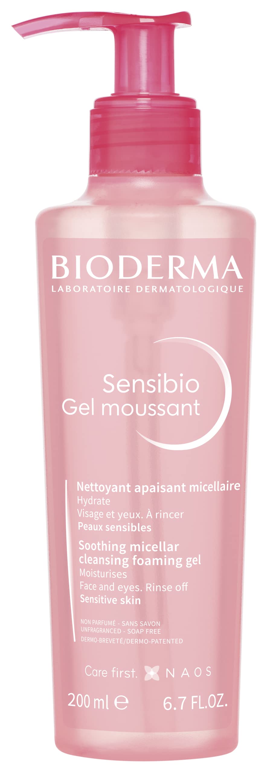Bioderma - Sensibio Foaming Gel - Foaming Cleanser - Cleanser and Makeup Remover - Facial Foaming Cleanser for Sensitive Skin 6.76 Fl Oz (Pack of 1)