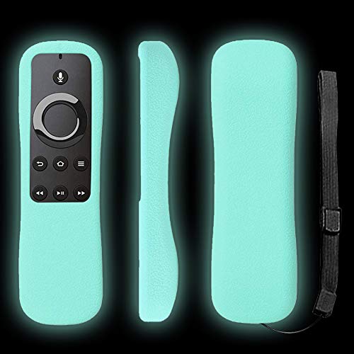 Book Cover Fire TV Remote Case SIKAI Shockproof Anti-Lost Protective Silicone Cover for 5.9'' Amazon Fire TV and Fire TV Stick Remote with Alexa Voice Skin-Friendly with Remote Loop (Glow in Dark Blue)