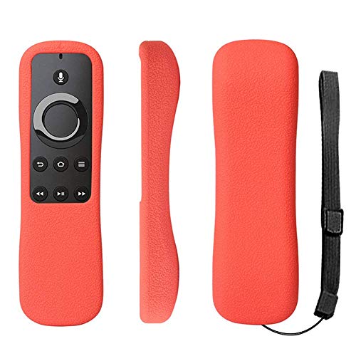 Book Cover Fire TV Remote Case SIKAI Shockproof Anti-Lost Protective Silicone Cover for 5.9'' Amazon Fire TV/Fire TV Stick/Fire TV Cube Alexa Voice Remote Skin-Friendly with Remote Loop (Red)