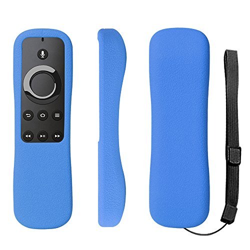 Book Cover Fire TV Remote Case SIKAI Shockproof Anti-Lost Protective Silicone Cover for 5.9'' Amazon Fire TV and Fire TV Stick and Fire TV Cube Alexa Voice Remote Skin-Friendly with Remote Loop (Blue)