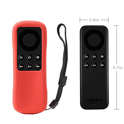 Book Cover Fire TV Stick Non-Alexa Voice Remote Case SIKAI Silicone Protective Cover for Fire TV Stick Basic Edition Remote Anti-Slip Shockproof Washable Anti-Lost with Remote Loop (Red)