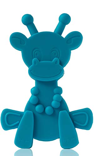 Book Cover Baby Teething Toy Extraordinaire - Little Bambam Giraffe Teether Toys by Bambeado. Our BPA Free Teethers Help take The Stress Out of Teething, from Newborn Baby Through to Infant - Cyan