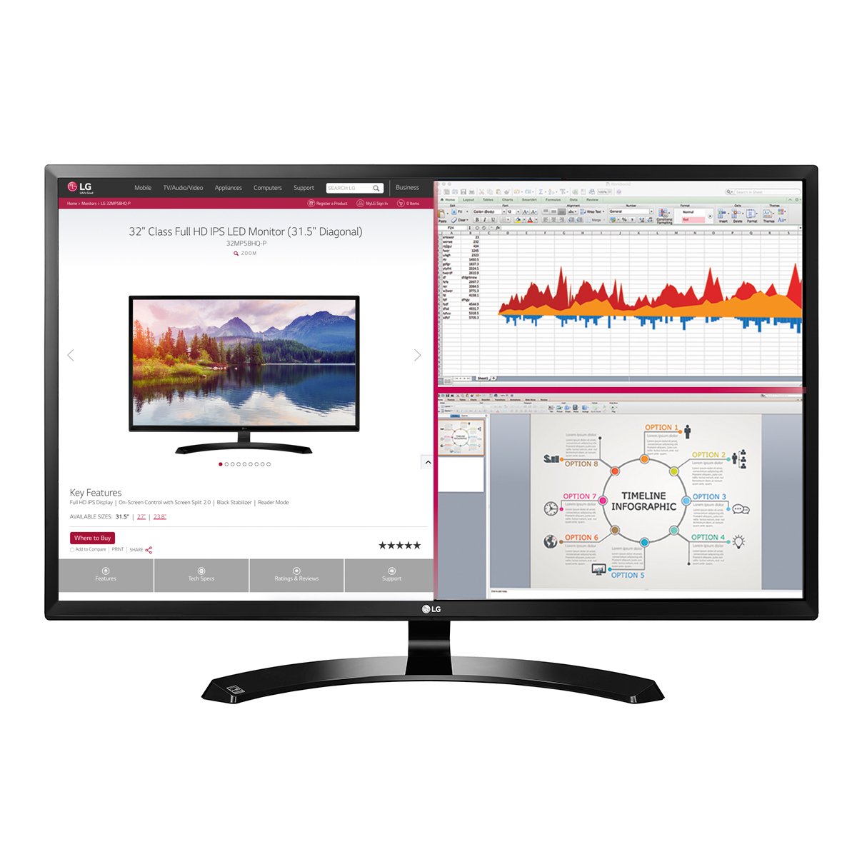 Book Cover LG 32MA68HY-P 32-Inch FHD 1080p IPS Monitor with Display Port and HDMI Inputs
