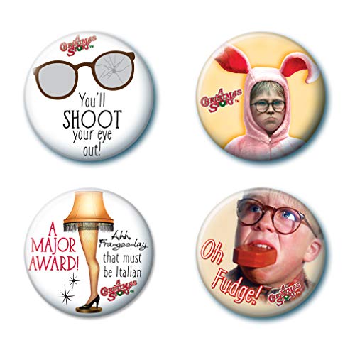 Ata-Boy A Christmas Story Assortment #4 Set of 4 1.25" Collectible Buttons