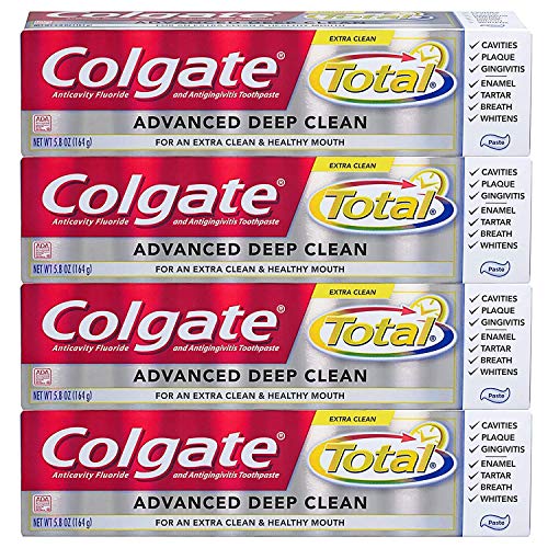 Colgate Total Advanced Fluoride Deep Clean Toothpaste, 5.8 oz (Pack of 4)