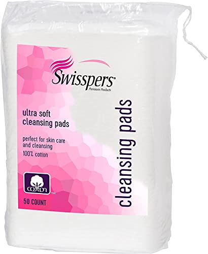 Swisspers Premium Ultra Soft Facial Cleansing Cotton Pads 50 ea (Pack of 12)