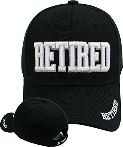 Book Cover Retired Baseball Cap Fun Black White Hat for Retirees Dads Boss Co-Workers Party (1 Retired Hat Black)