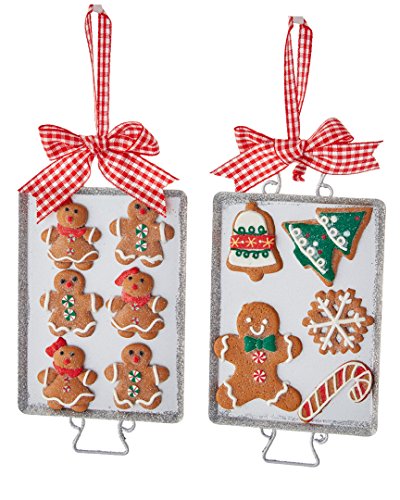 Kurt Adler 6" Metal Cookie Tray with Gingerbread Ornament - 2A