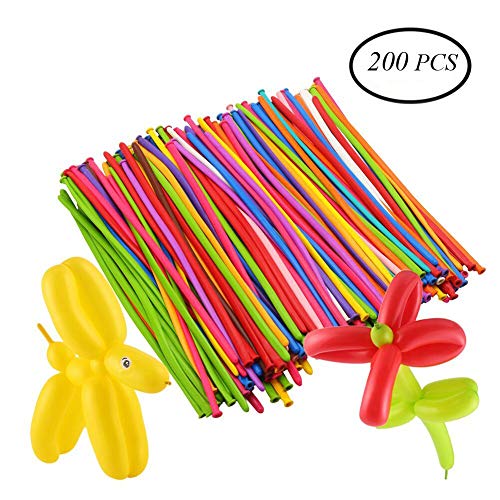 DECORA 200pcs Mix Color Twist Halloween Balloons for Wedding Birthday Easter Party Decoration Magic Ballons Assorted Latex