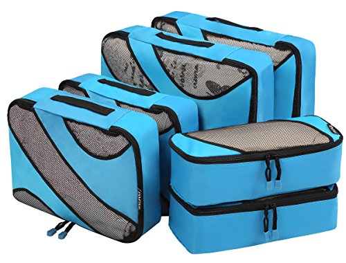 Bagail 6 Set Packing Cubes,3 Various Sizes Travel Luggage Packing Organizers