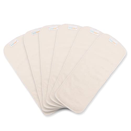 ALVABABY Diaper Inserts Rayon from Bamboo Liners 5-Layers Super Water Absorbent for Cloth Diapers 6PCS 6FMB