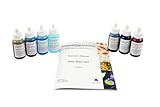 AmScope SK-6 Microscope Stains Vital Stain Kit - 7 Bottle Set, 6 Different Stains for Microscope Slides, Used on Living Cells Without Killing Them