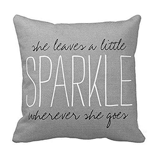 Book Cover HL HLPPC Rustic Gray Sparkle Pillow Case Polyester Cushion Cover Home Sofa Home Decorative Square 18 X 18 Inches