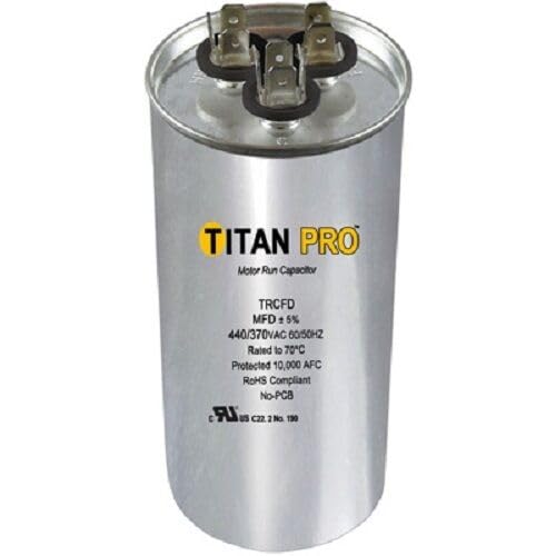 Titan TRCFD255 Dual Rated Motor Run Capacitor Round MFD 25/5 Volts 440/370