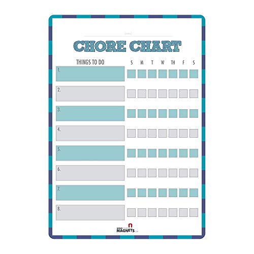 Mind Your Magnets Kids Magnetic Responsibility Chart - Magnetic and Dry Erase - Daily and Weekly