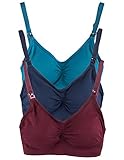 Caramel Cantina 3 Pack Nursing Maternity Soft Support Bra (X-Large, Winter)
