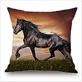 Horse Pillow Case Cushion Cover Cotton Linen Sofa Waist Pillowcase Home Decor