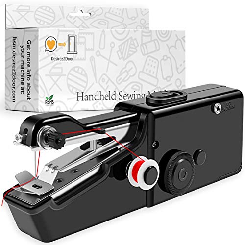 Handheld Sewing Machine | 100% Copper Motor | Can Sew Even The Biggest Stuff - Mr & Mrs Aprons For Happy Couple (Powerful & Black)