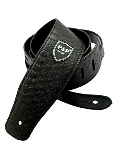 Serpentine Adjustable length Guitar Strap, PU Leather Strap For Electric Guitar, Acoustic Guitar and Bass