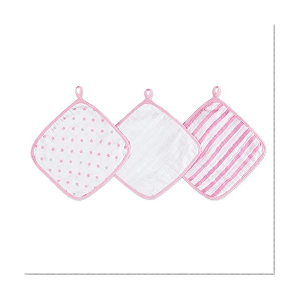 aden by aden + anais débarbouillettes pour la toilette en mousseline, 28cm x 28cm, pack de 3, darling