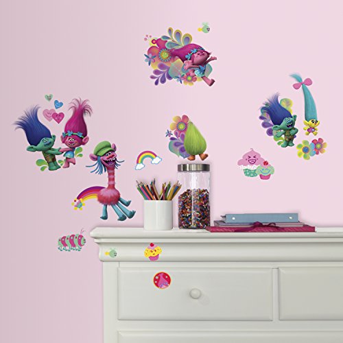 Book Cover RoomMates Trolls Peel And Stick Wall Decals,Multicolor