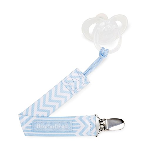 BooginHead - PaciGrip Pacifier Clip and Pacifier Holder with Universal Loop - Baby Bird, Blue and White