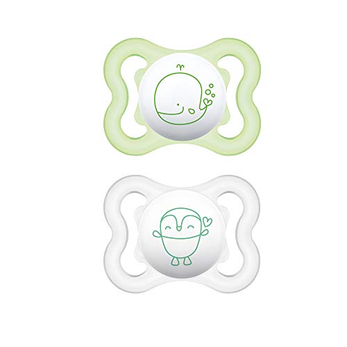 MAM Mini Air Pacifiers (2 pack), MAM Sensitive Skin Pacifier 0-6 Months, Best Pacifier for Breastfed Babies, Unisex Pacifiers