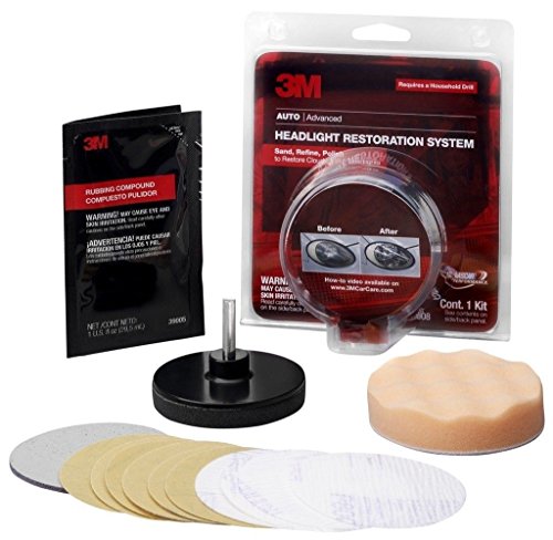 3M Headlight Lens Restoration System Restorer Kit 39008 Buffing Polish Plastic
