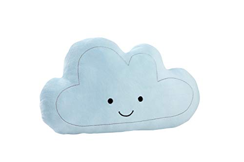 Book Cover Little Love by NoJo - Plush Happy Cloud Shaped Decorative Pillow, Decorative Nursery Pillow, Playroom DÃ©cor, Cute Throw Pillows, Blue, Silver