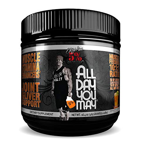 Rich Piana 5% Nutrition All Day You May BCAA & Joint Recovery Drink (Southern Sweet Tea) 17.2oz (465 Grams) 30 Servings