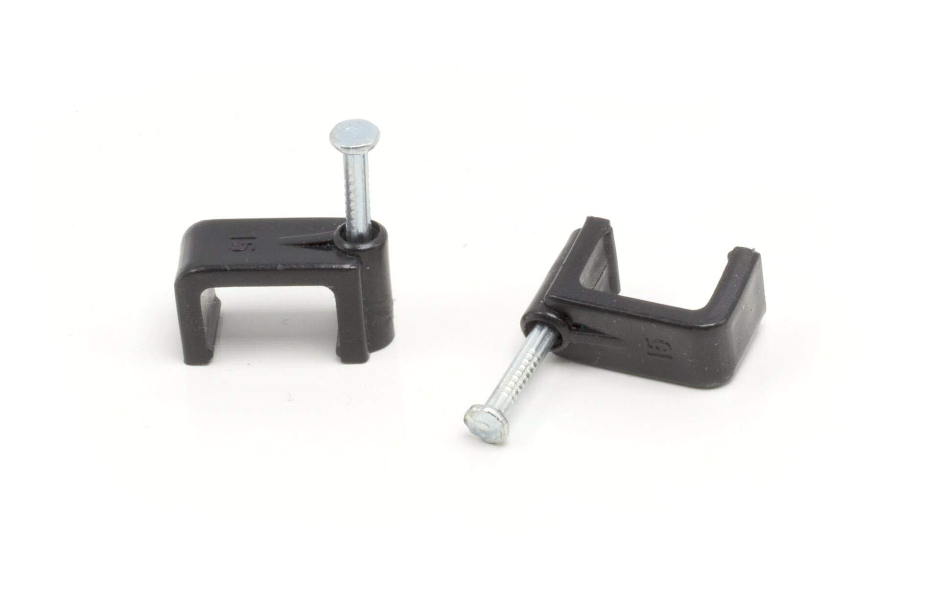 THE CIMPLE CO - Dual, Twin, or Siamese Coaxial Cable Clips, Cat6, Electrical Wire Cable Clip, 1/2 in Nail Clip and Fastener, Black (100 Pieces per Bag) 100 Pack Black, Double