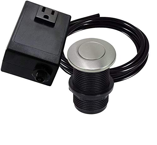 Single Outlet Garbage Disposal Turn On/Off Sink Top Air Switch Kit in Stainless Steel. Compatible with any Garbage Disposal Unit and Available in 25+ Finishes by NORTHSTAR DÉCOR. Model # AS010-SS