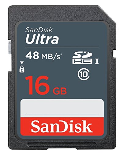 Book Cover 5 Pack - SanDisk Ultra 16GB SD SDHC Memory Flash Card UHS-I Class 10 Read Speed up to 48MB/s 320X SDSDUNB-016G-GN3IN Wholesale Lot + (5 Cases)