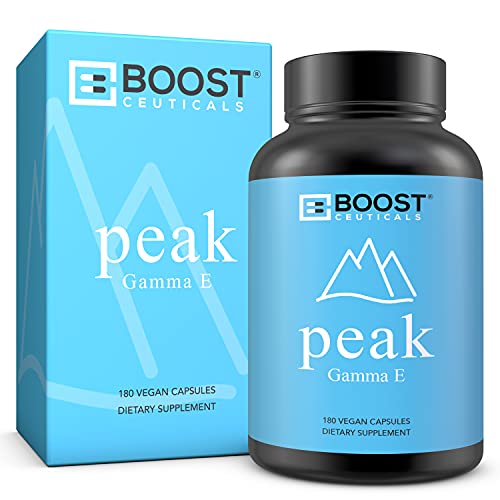 BoostCeuticals Vegan Vitamin e 400 IU Gamma E Mixed Tocopherols - 180 Capsules No Stearates No Additives Non-GMO Gluten Free VIT e for Skin Hair and More (90 Day Supply)