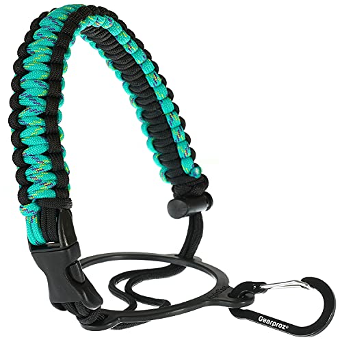 Gearproz HydroCord 1.0 Handle with Wide Mouth Ring and Carabiner, Compatible with 12-64 oz Water Bottles, Hydroflask 1.0, Iron Flask, Thermoflask & Wide Mouth 2.28" Diameter Bottles (Mint)