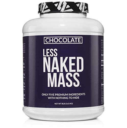 CHOCOLATE LESS NAKED MASS - All Natural Weight Gainer Protein Powder - 8lb Bulk, GMO Free, Gluten Free & Soy Free. No Artificial Ingredients - 1,360 Calories - 11 Servings