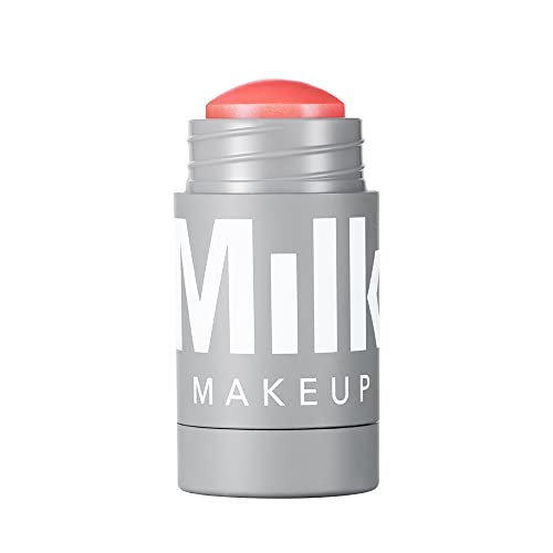 MILK Makeup Lip and Cheek Tint - Pigmented Cream Stick - Natural Vegan Formula - 0.21 Oz (PERK-Shimmery Coral)