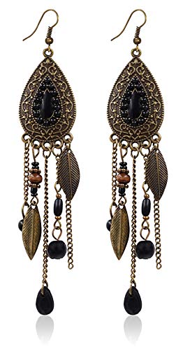 Eternity J. Women Vintage Retro Ethnic Drop Bohemian Dangle Earring Lolita Antique Bead Tassel Earrings